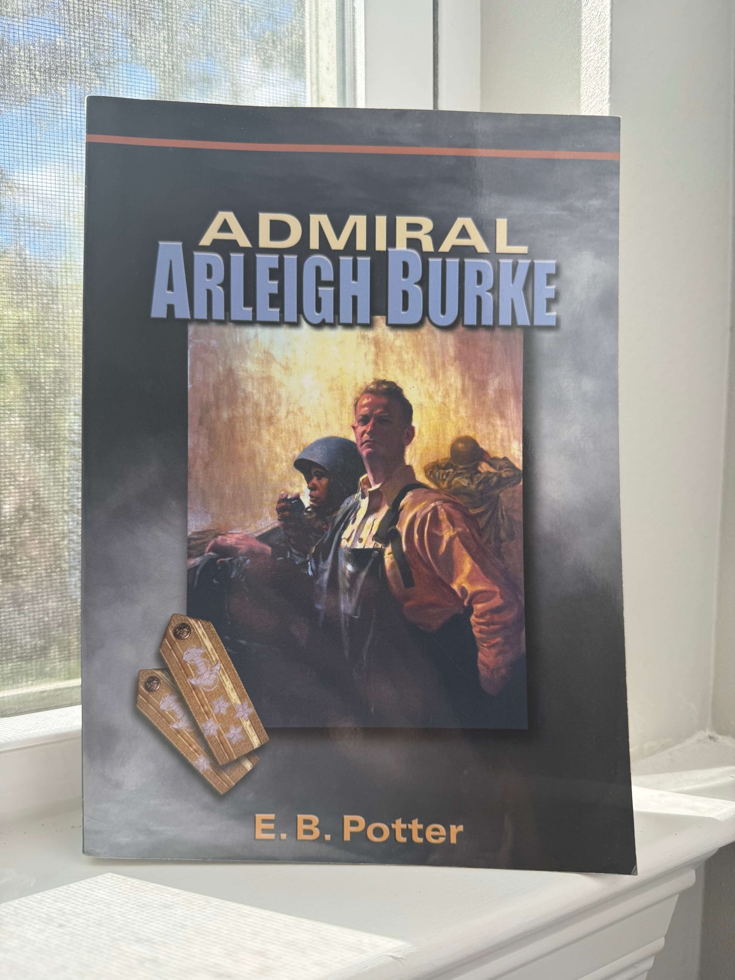 Book with two men on cover title Admiral Arleigh Burke