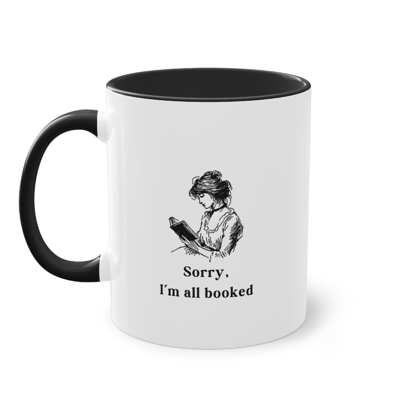 I'm All Booked Coffee Mug — Two-Tone 11oz Book Lover Mug
