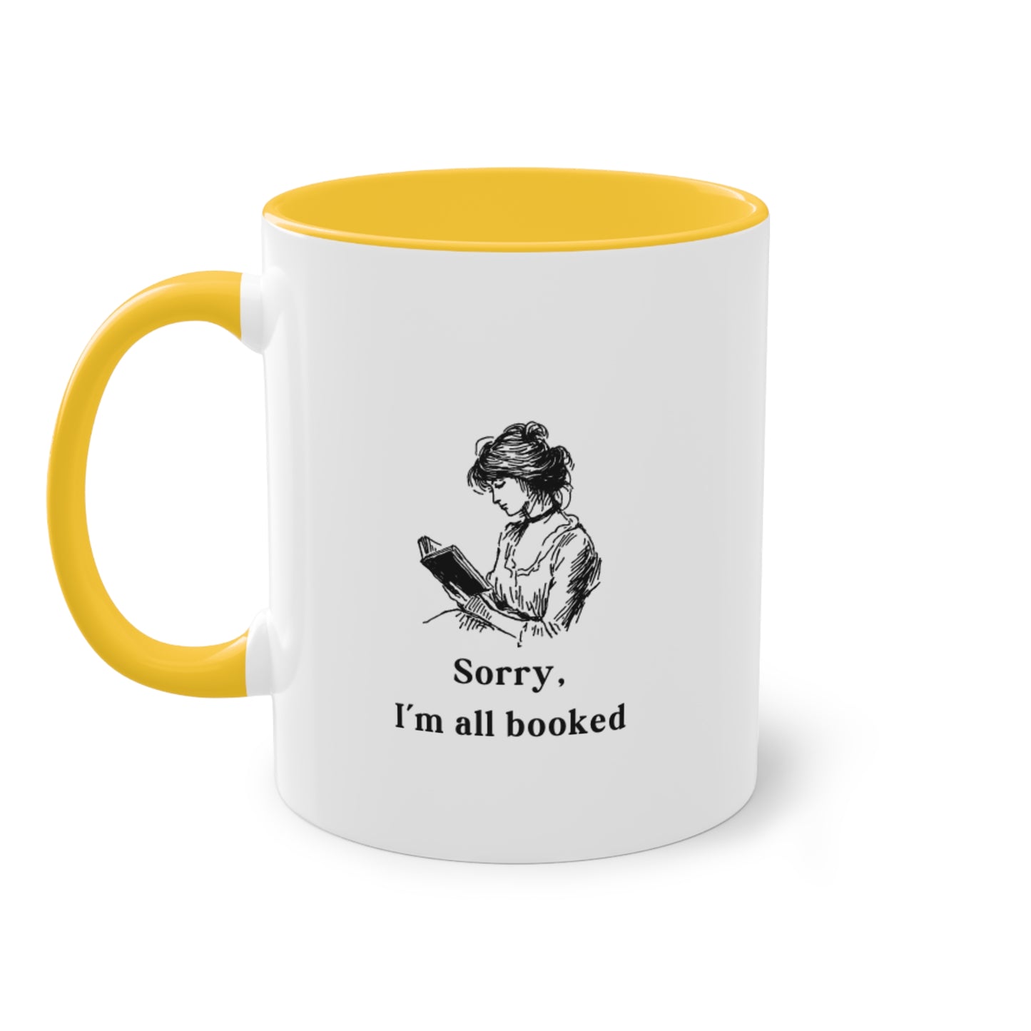 I'm All Booked Coffee Mug — Two-Tone 11oz Book Lover Mug
