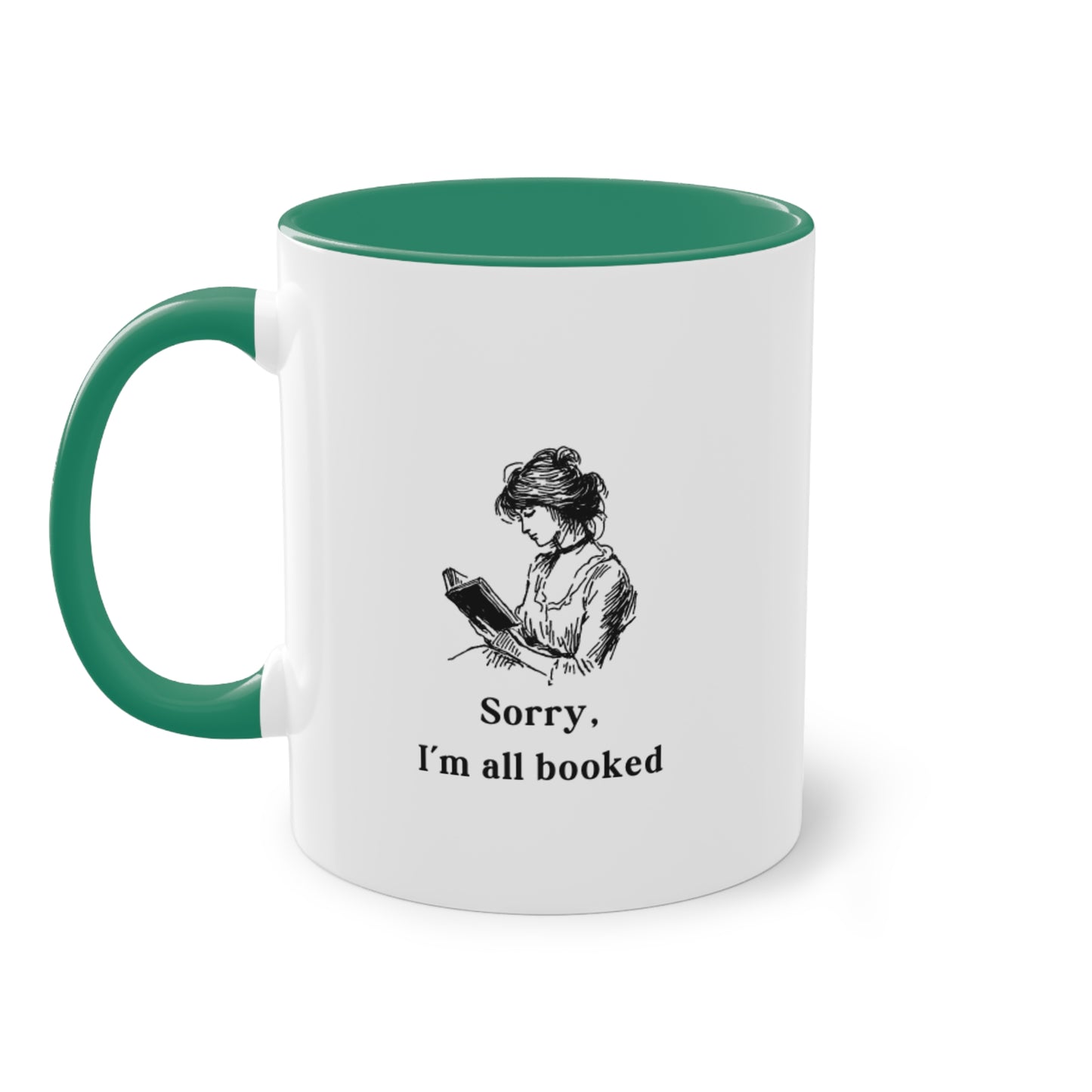 I'm All Booked Coffee Mug — Two-Tone 11oz Book Lover Mug