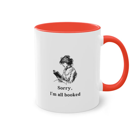 I'm All Booked Coffee Mug — Two-Tone 11oz Book Lover Mug