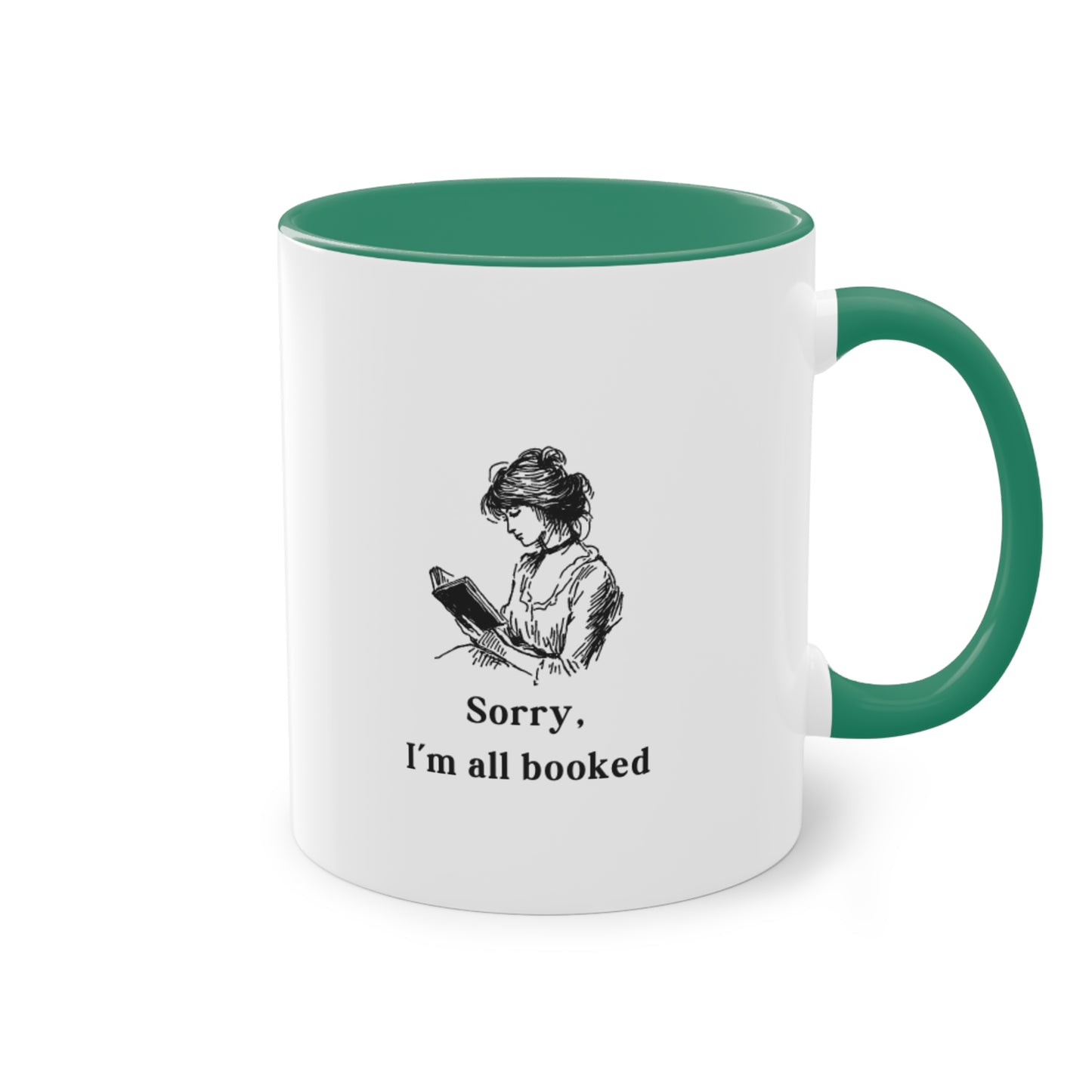 I'm All Booked Coffee Mug — Two-Tone 11oz Book Lover Mug