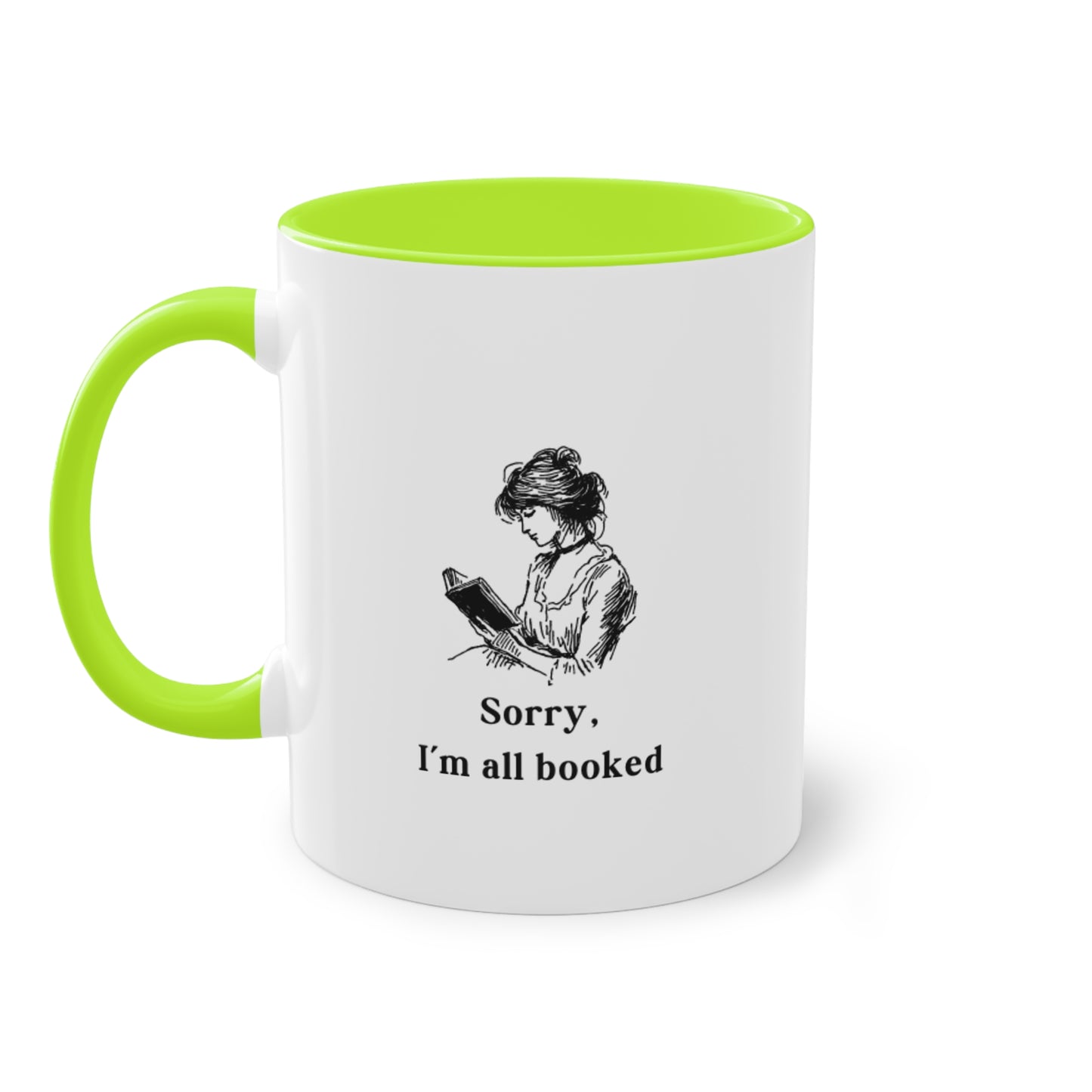 I'm All Booked Coffee Mug — Two-Tone 11oz Book Lover Mug