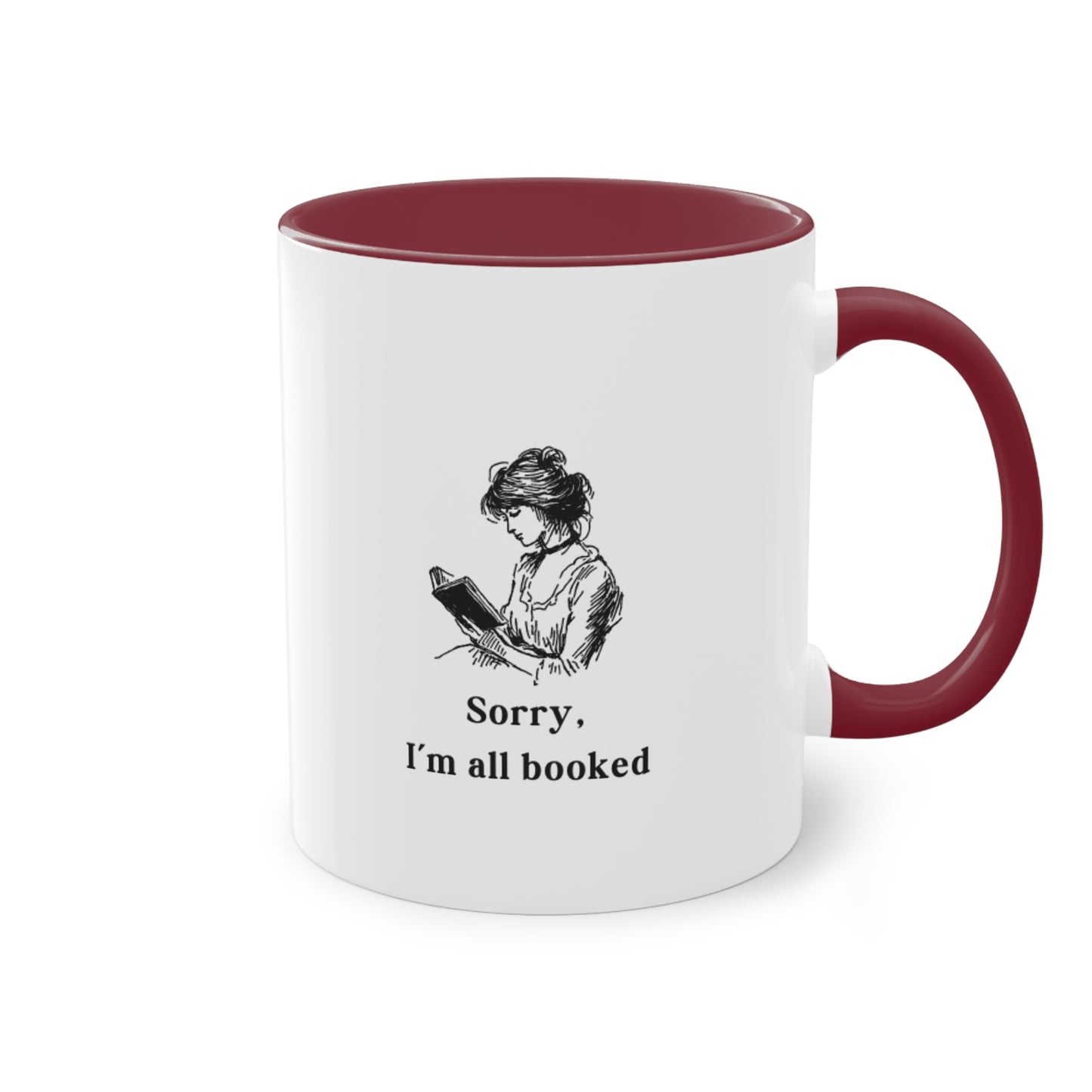 I'm All Booked Coffee Mug — Two-Tone 11oz Book Lover Mug