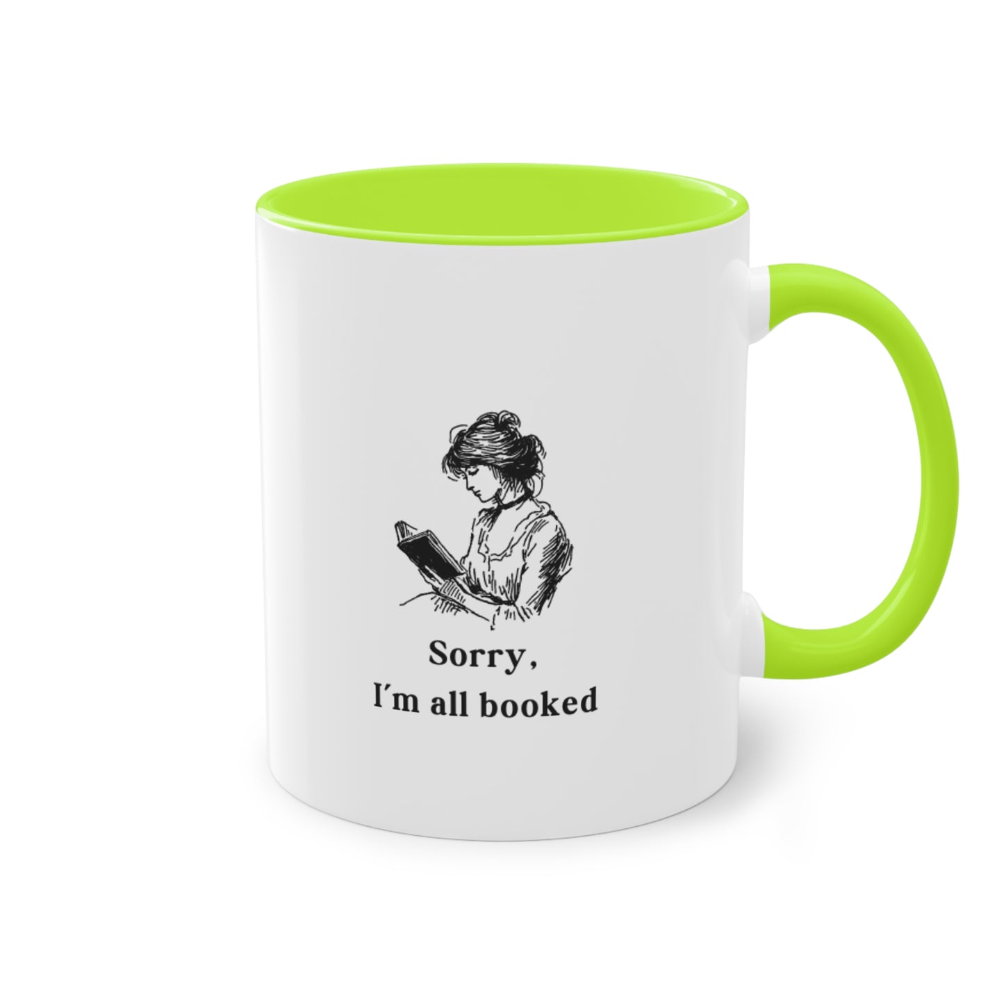 I'm All Booked Coffee Mug — Two-Tone 11oz Book Lover Mug