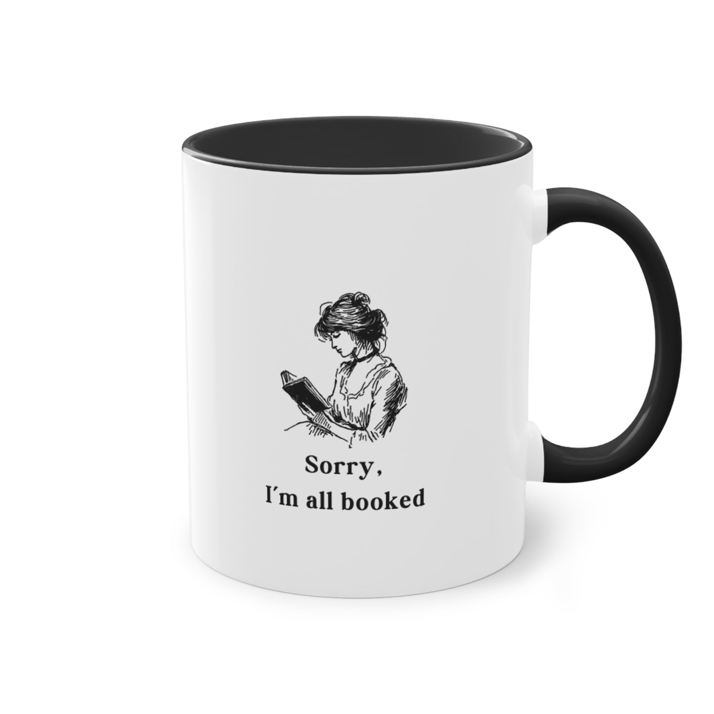 I'm All Booked Coffee Mug — Two-Tone 11oz Book Lover Mug