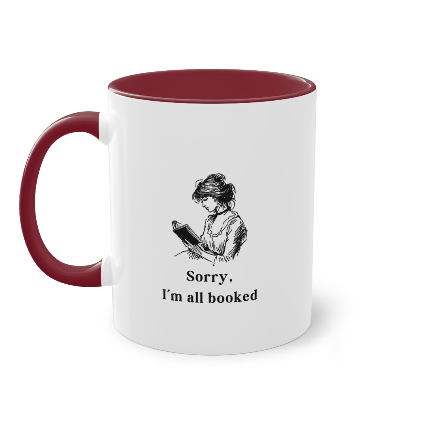 I'm All Booked Coffee Mug — Two-Tone 11oz Book Lover Mug
