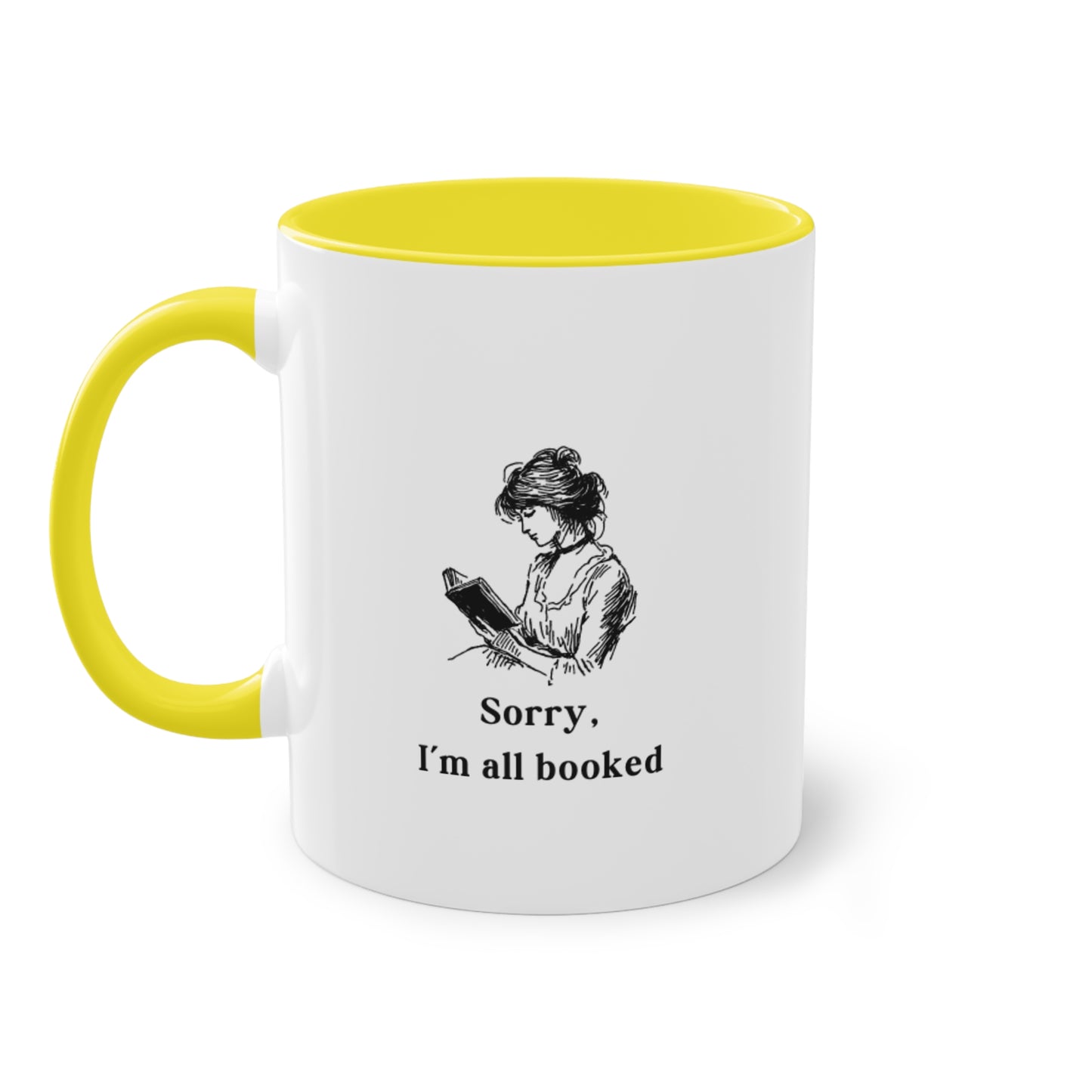 I'm All Booked Coffee Mug — Two-Tone 11oz Book Lover Mug