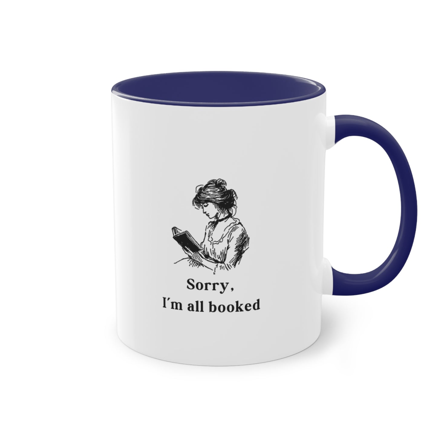 I'm All Booked Coffee Mug — Two-Tone 11oz Book Lover Mug