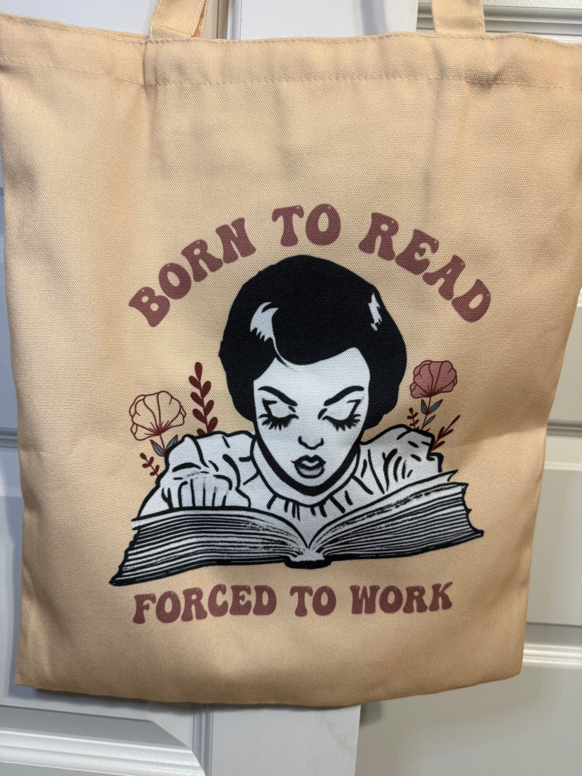 Born to Read Canvas Book Tote