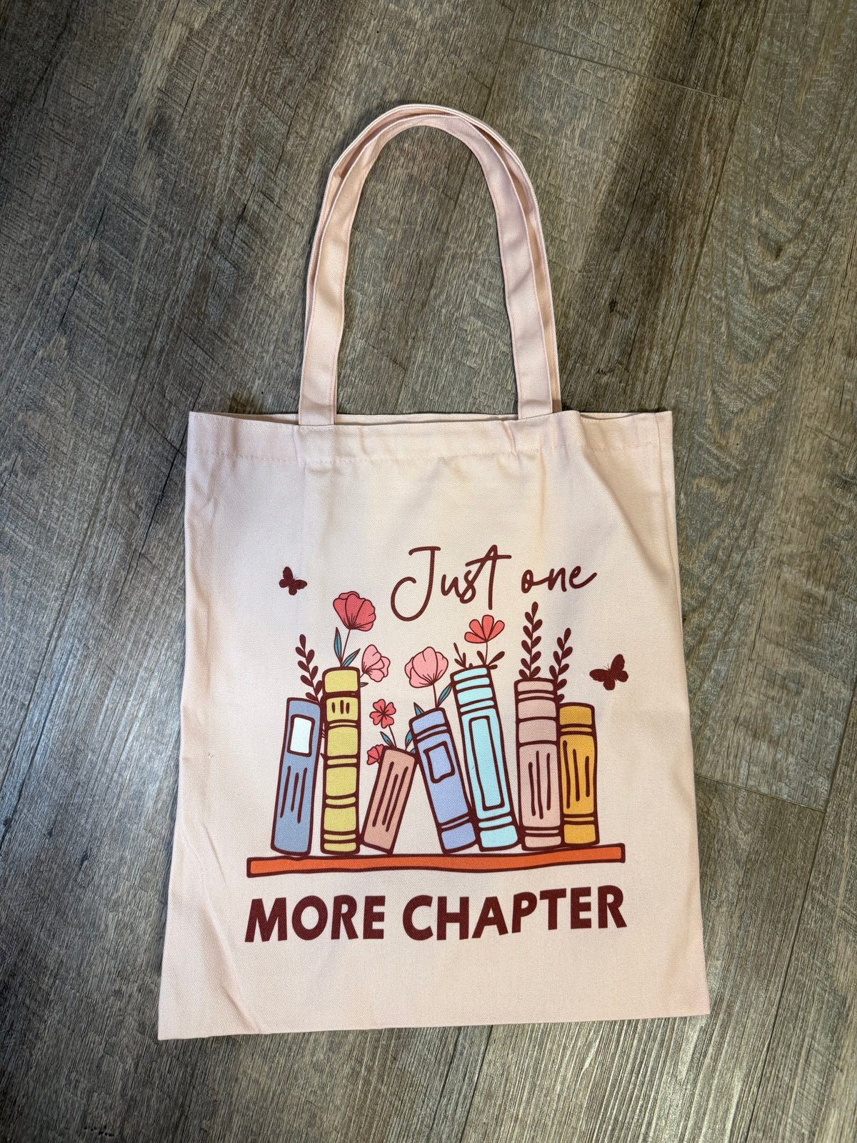 Just One More Chapter Canvas Book Tote