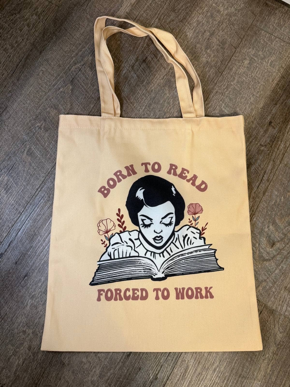 Born to Read Canvas Book Tote