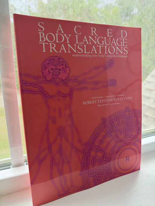 Book titled 'Body Language Translations' with a red cover and purple text on a white background.