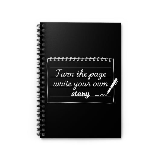 Journal with the titel Turn the Page and write your own story.