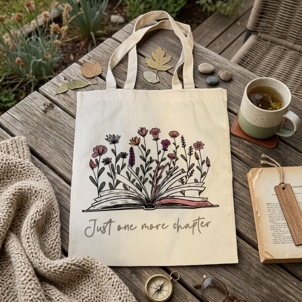 One More Chapter Canvas Book Tote